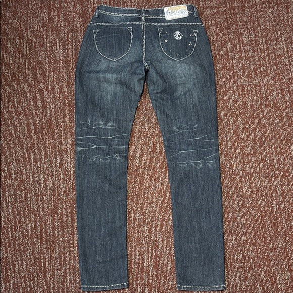 Dereon vintage dark wash jeans mid rise y2k style denim women’s 7/8 - Picture 3 of 15